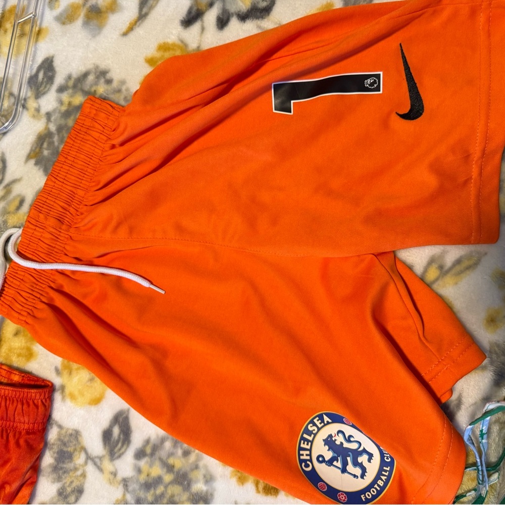 Boys Chelsea FC Orange Soccer Shorts